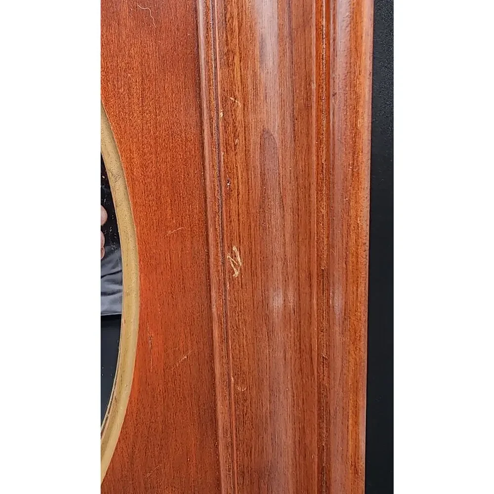 Vintage Willett Wildwood Cherry Hardwood Framed Oval Mirror Brass Accents 17x19